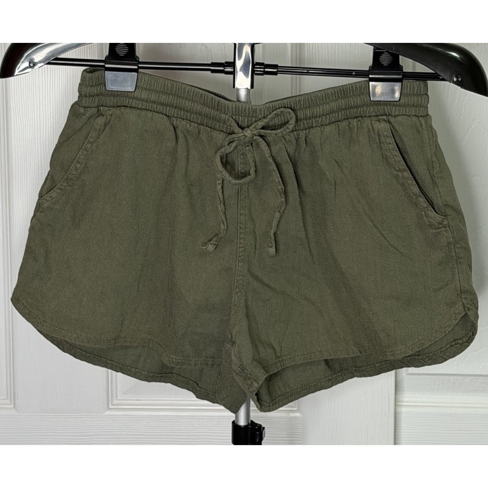 Universal Thread Womens XS Olive Green Drawstring Pull On Shorts Cotton Rayon